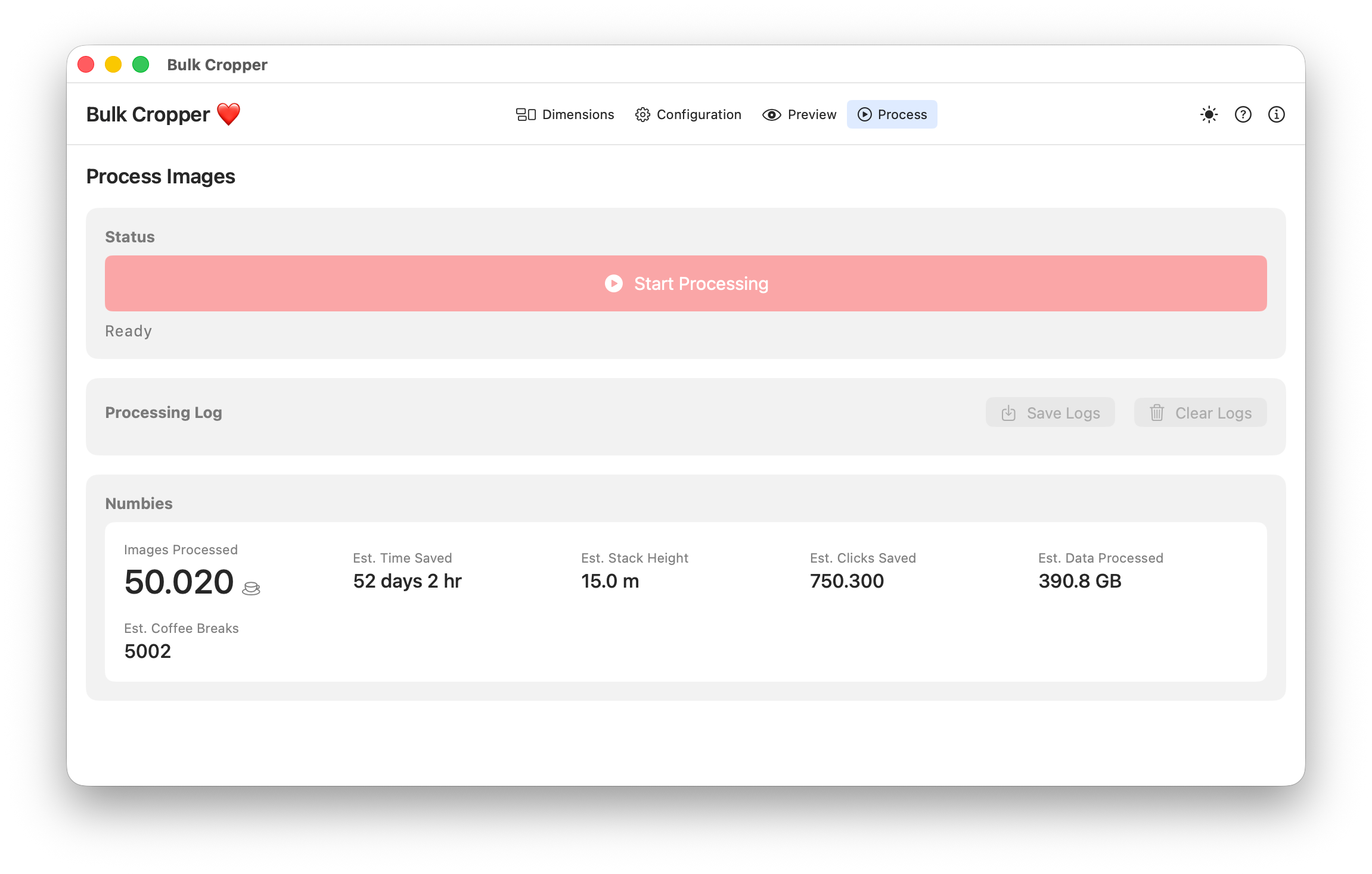 Bulkcropper process interface
